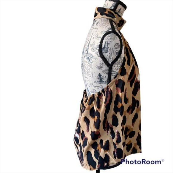 New Bohemian Summery Leopard Print Halter Top - Picture 4 of 6